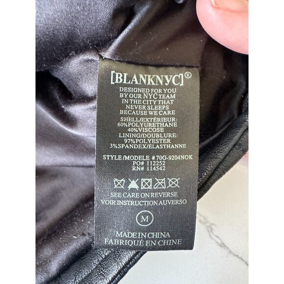 BLANK NYC Black Faux Leather Moto Jacket Size Medium - Picture 6 of 8